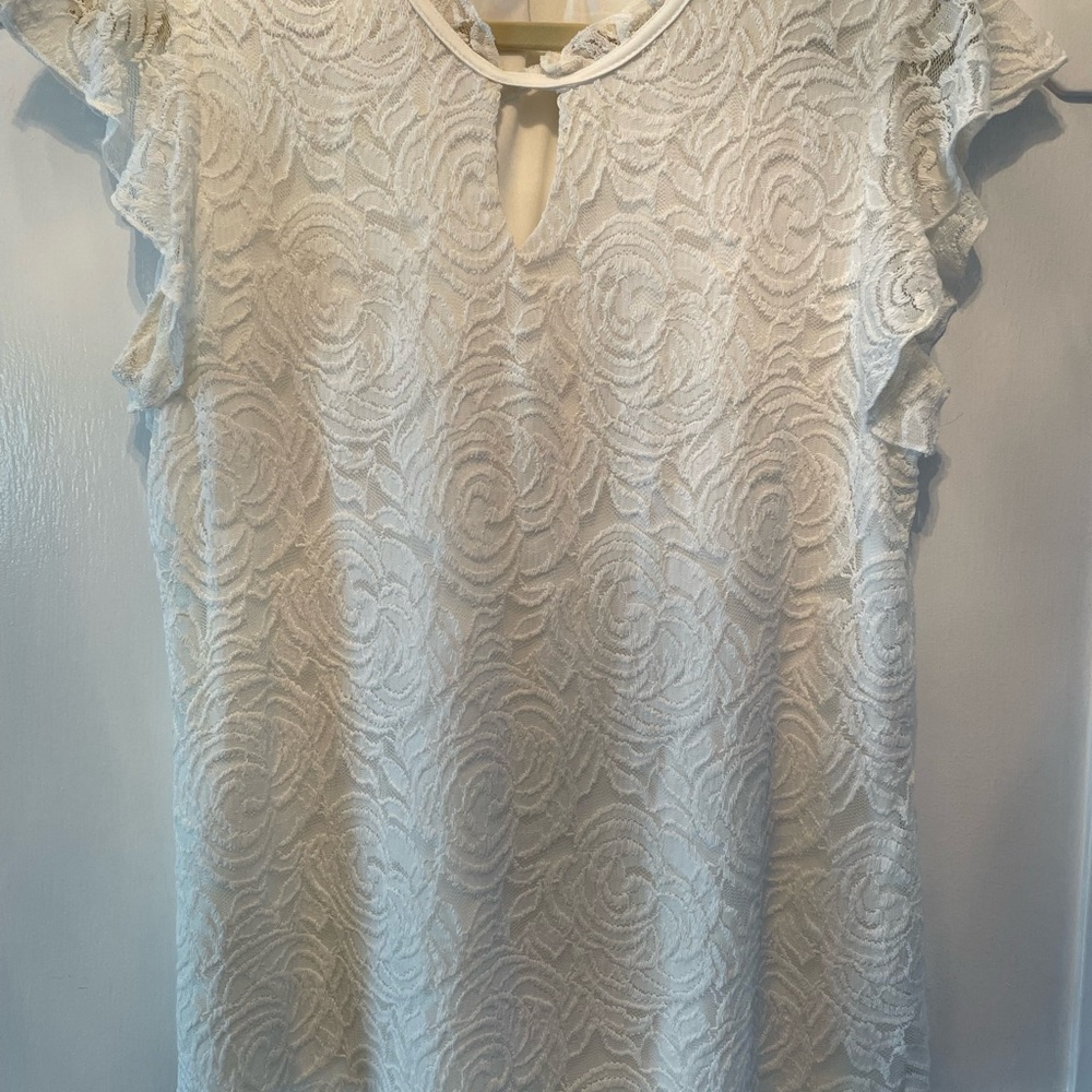 Perception Concept Cream Lace Top